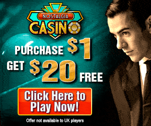 Nostalgia Casino minimum $5 for 100 chances to get 1 million